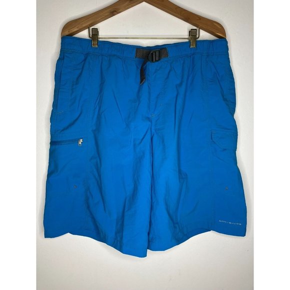 Columbia Men's Large Blue Omni-Shade Lined Swim Trunks Built in Belt READ - Picture 1 of 13